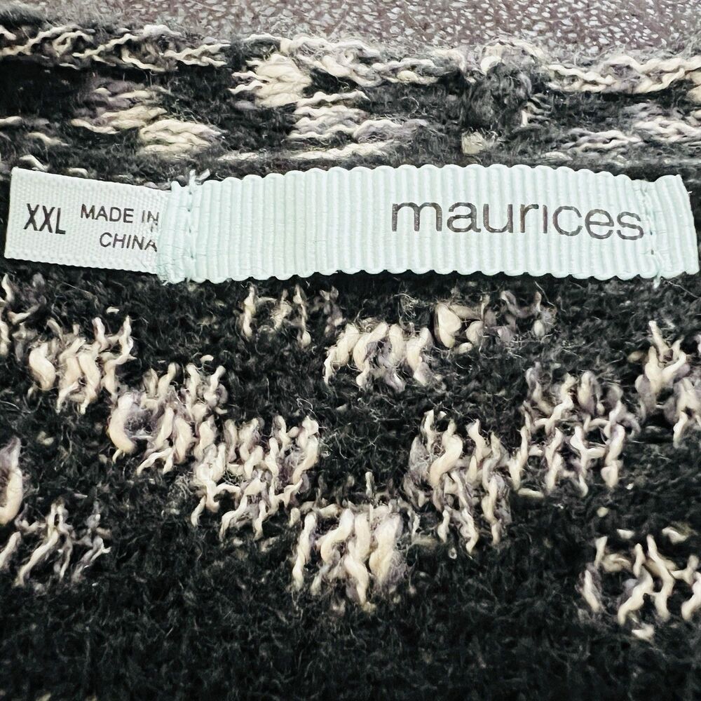 Maurices Black & Gray Soft Cozy Aztec Southwestern Long Cardigan Sweater - XXL - Picture 8 of 10